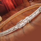 Seraphina Rhinestone Taşlı İnce Deri Kemer Beltlux