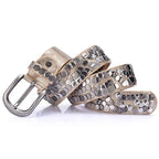 Sera Chrome Vintage Dar Pimli Deri Kemer Beltlux