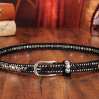 Seraphina Rhinestone Taşlı İnce Deri Kemer Beltlux