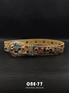 BeltLux Vintage Taşlı Çiçek Desenli Kadın Kemeri Beltlux