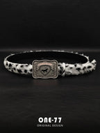 Siyah-Beyaz Tüylü Leopar Kemer – Retro Metal Tokalı Y2K Unisex Beltlux