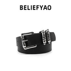 BELIEFYAO Orijinal Alaşımlı Delikli Oymalı Kemer Beltlux
