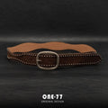 Retro Kahverengi Zımbalı Kadın Kemer – Vintage Beltlux