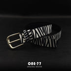 Zebra Desenli Süet Görünümlü Kadın Kemer – Retro Y2K Beltlux