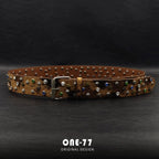 Leopar Desenli Taşlı & Zımbalı Y2K Kemer – Unisex Retro Punk Stil Beltlux