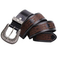 Batı desenli oyulmuş deri kemer - unisex, Injia modeli Beltlux