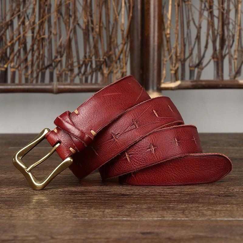 Eskitilmiş görünümlü deri kemer - Kadınlar için - Aishwarya Modeli