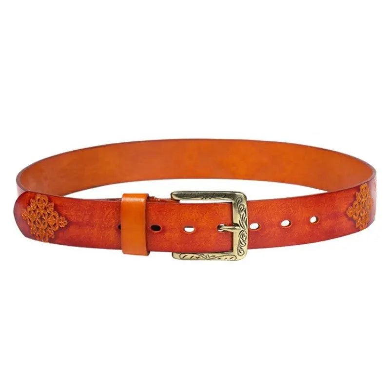 Deri dokulu kemer - Bohem tarzı unisex, Xioma modeli Beltlux