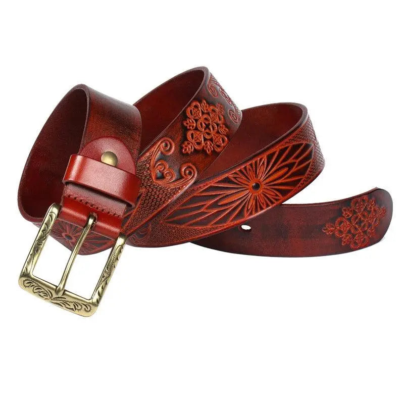 Deri dokulu kemer - Bohem tarzı unisex, Xioma modeli Beltlux