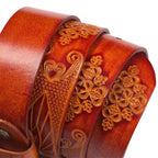 Deri dokulu kemer - Bohem tarzı unisex, Xioma modeli Beltlux