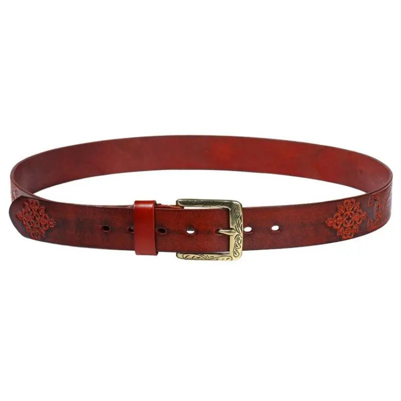 Deri dokulu kemer - Bohem tarzı unisex, Xioma modeli Beltlux