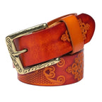 Deri dokulu kemer - Bohem tarzı unisex, Xioma modeli Beltlux
