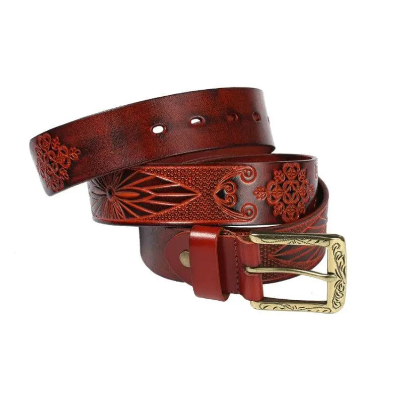 Deri dokulu kemer - Bohem tarzı unisex, Xioma modeli Beltlux