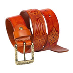 Deri dokulu kemer - Bohem tarzı unisex, Xioma modeli Beltlux