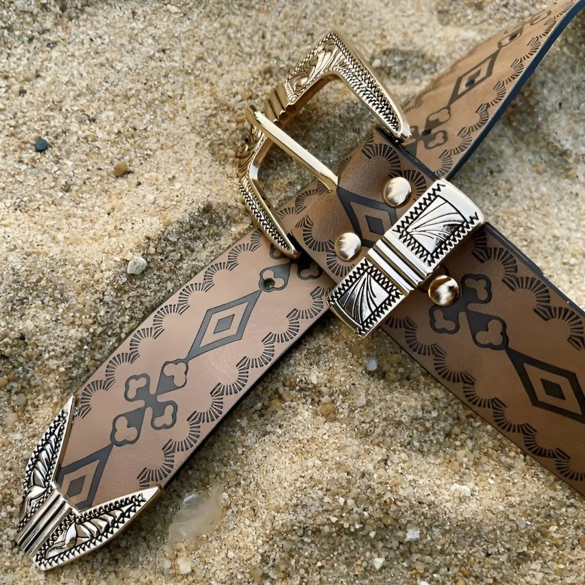 Maeda Modeli – Modern Tarzda Geometrik Western Kemer Beltlux
