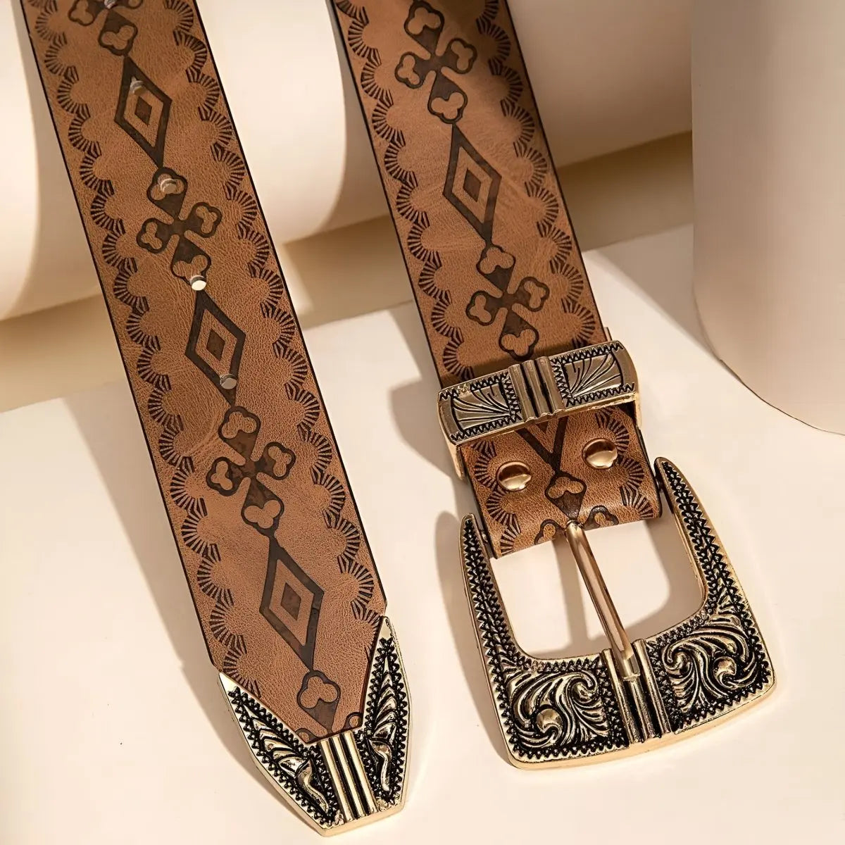 Maeda Modeli – Modern Tarzda Geometrik Western Kemer Beltlux