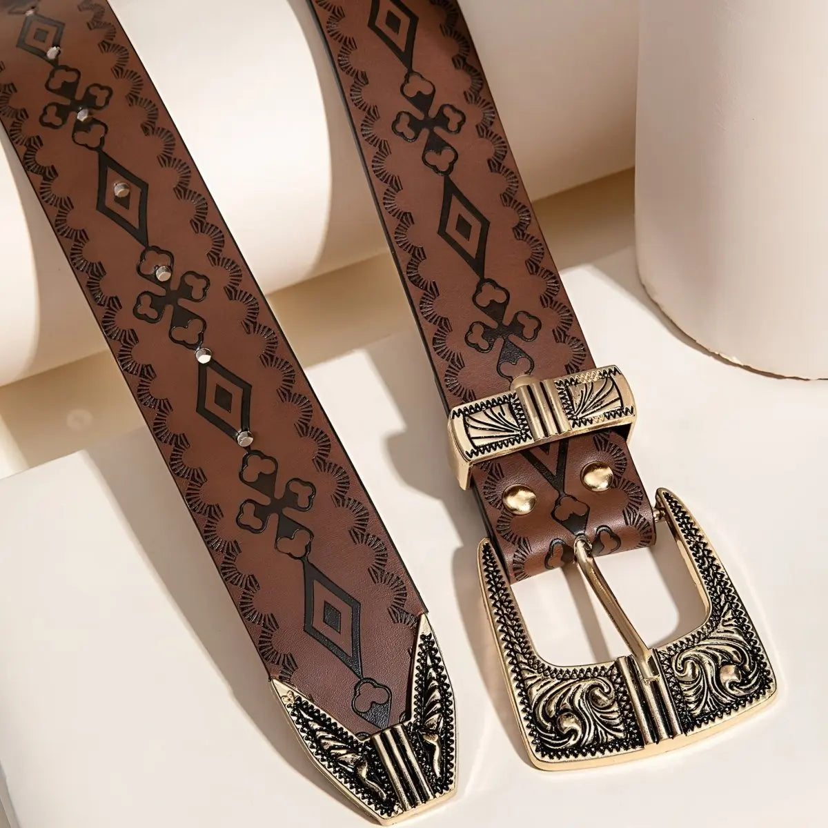 Maeda Modeli – Modern Tarzda Geometrik Western Kemer Beltlux
