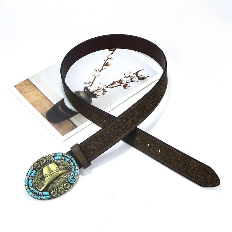 Erkekler için Kovboy Şapkalı Tokalı Western Kemer, Wager Modeli