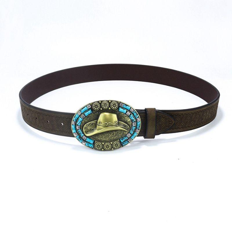 Erkekler için Kovboy Şapkalı Tokalı Western Kemer, Wager Modeli