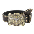 Erkekler için Dathan modeli boğa tokalı Western kemeri Beltlux