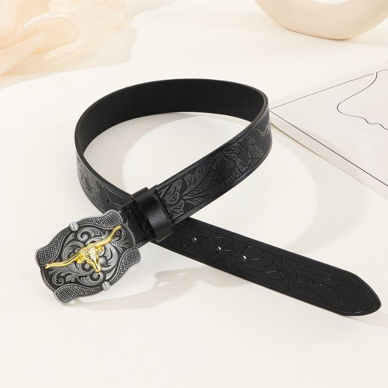 Erkek için Boğa Tokalı Western Kemer, Gaima Modeli