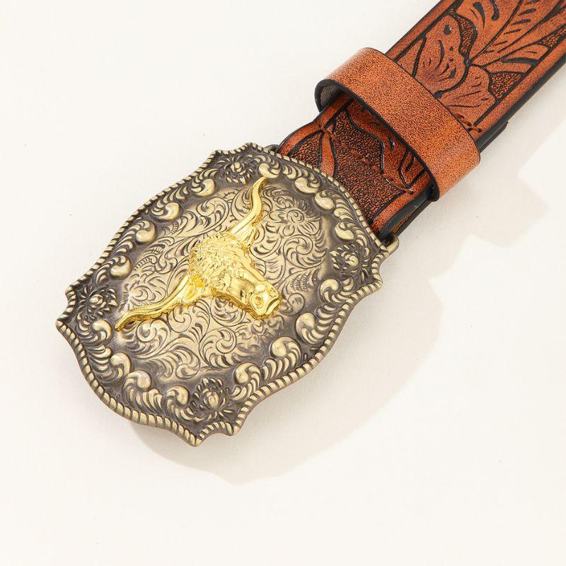 Erkekler için Boğa Tokalı Western Kemer, Solomon Modeli