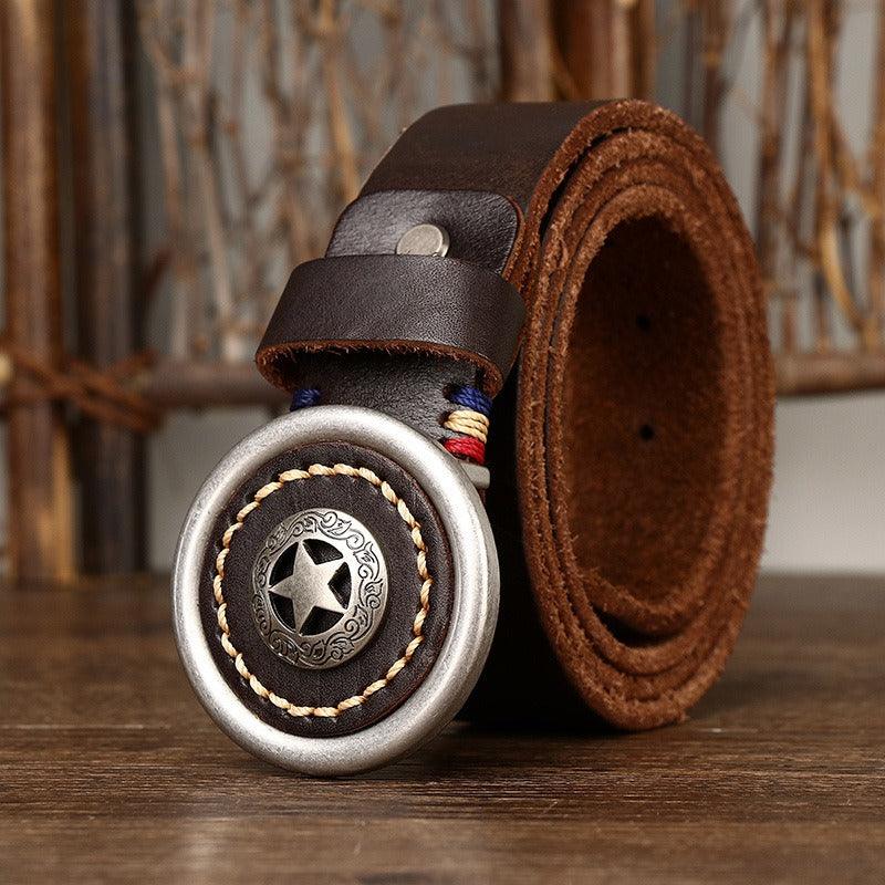 Gerçek deri Western kemer, Arjun modeli – otantik ve dayanıklı stil