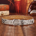 Sera Chrome Vintage Dar Pimli Deri Kemer Beltlux