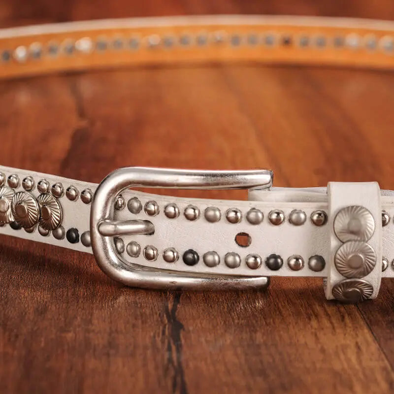 Seraphina Rhinestone Taşlı İnce Deri Kemer Beltlux