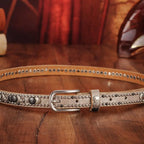 Seraphina Rhinestone Taşlı İnce Deri Kemer Beltlux