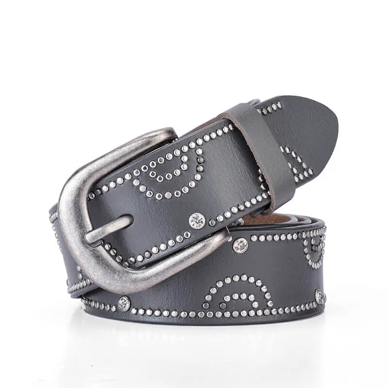Moda Rhinestone Perçinli Kemer Kadınlar İçin Kovboy Kızı-WB7054 Beltlux
