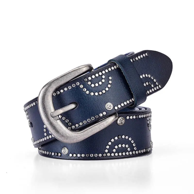 Moda Rhinestone Perçinli Kemer Kadınlar İçin Kovboy Kızı-WB7054 Beltlux