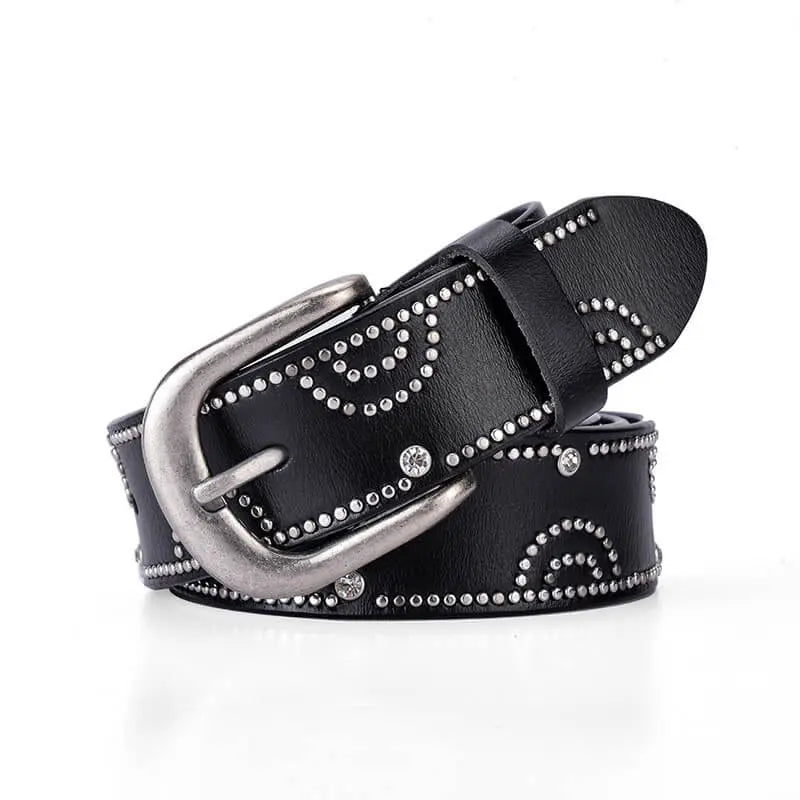 Moda Rhinestone Perçinli Kemer Kadınlar İçin Kovboy Kızı-WB7054 Beltlux